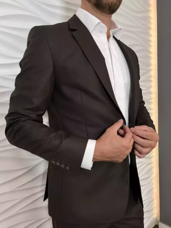 Піджак чоловічий коричневий однотонний