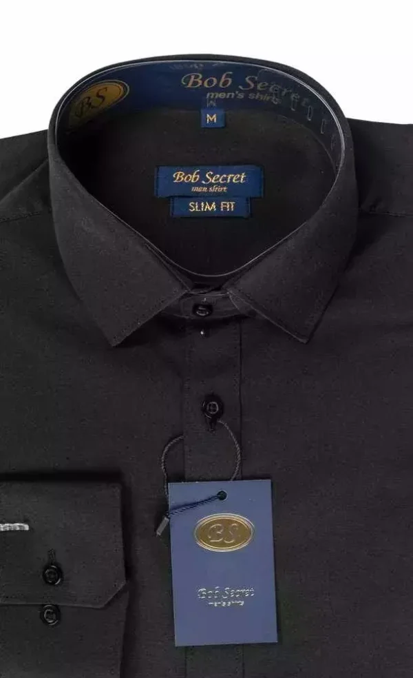 Сорочка чоловіча чорна однотонна