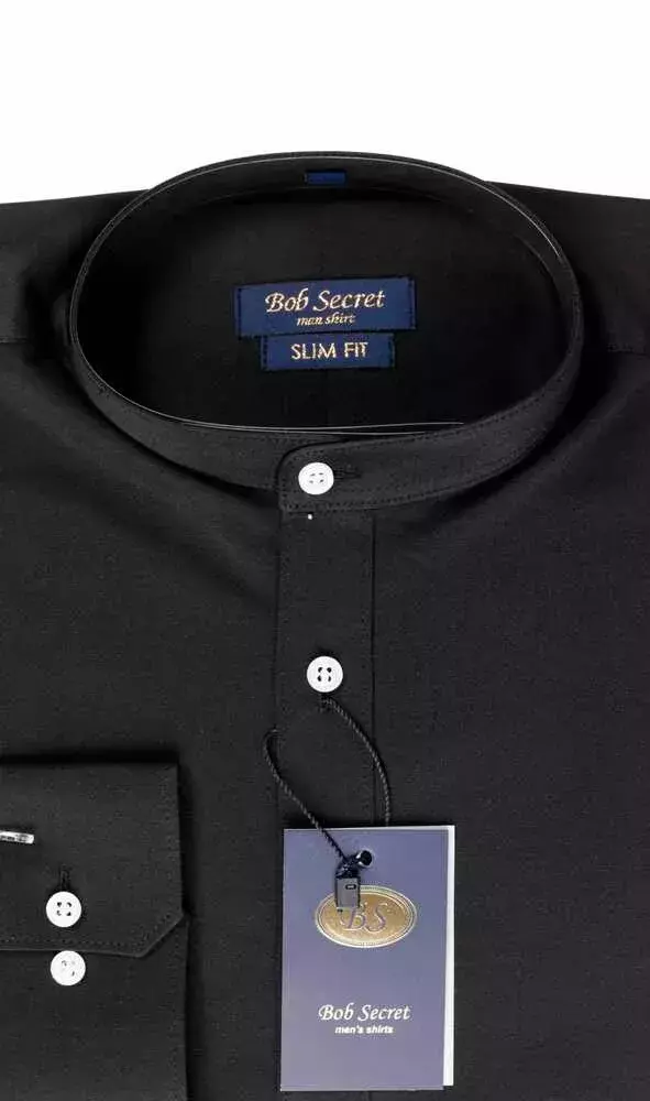 Сорочка чоловіча чорна однотонна