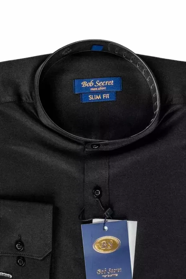 Сорочка чоловіча чорна однотонна